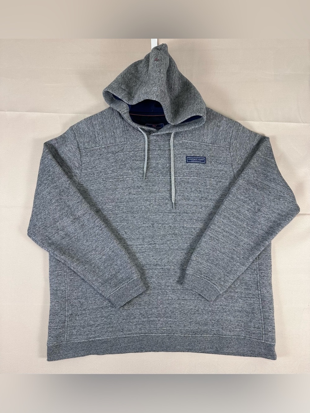 Vineyard Vines Men Saltwater Fleece Pullover Hoodie Gray Heather XXL 2XL